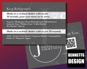 jigger cocktails business cards design