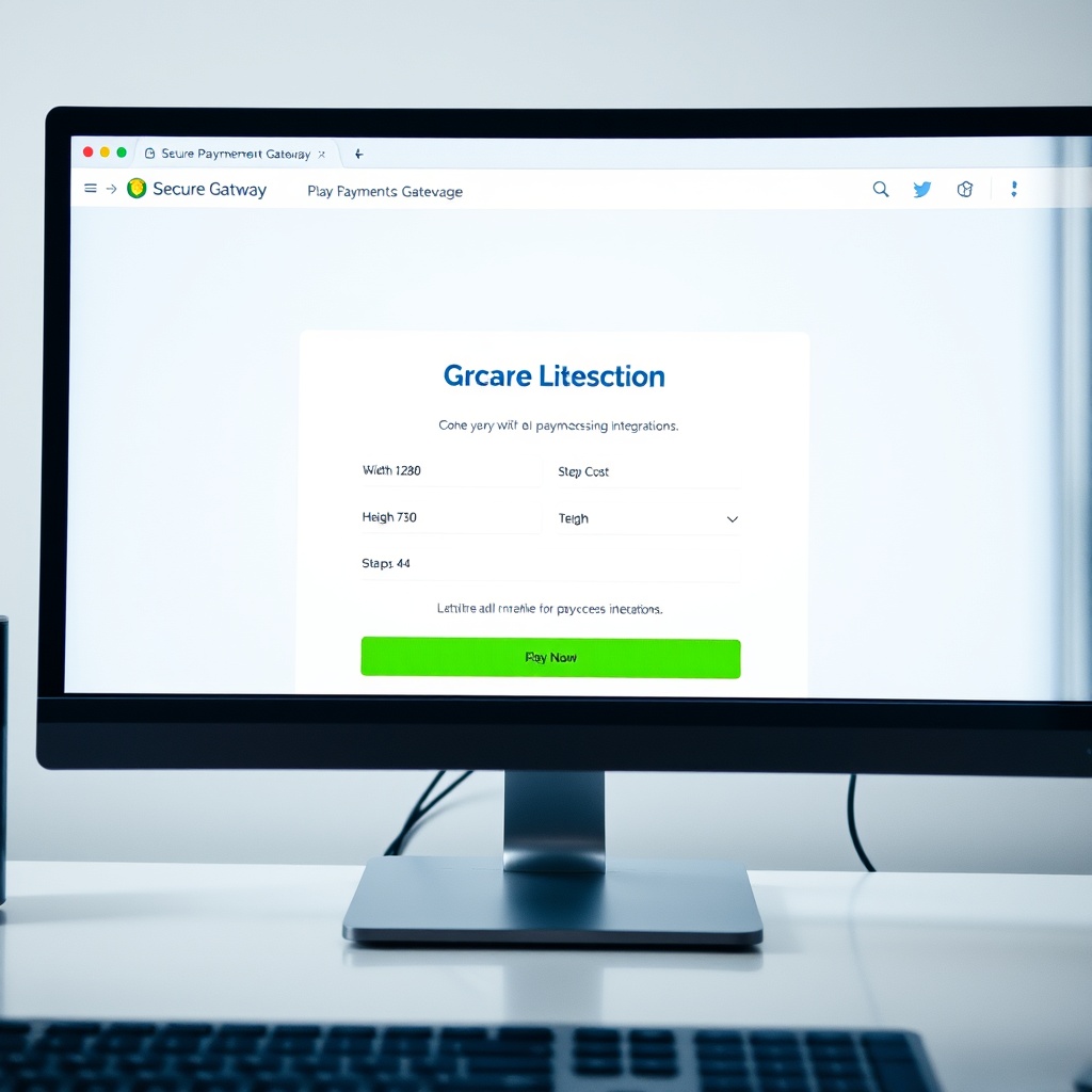 A secure online payment gateway interface on a computer screen, symbolizing e-commerce security and the costs associated with payment processing integrations.