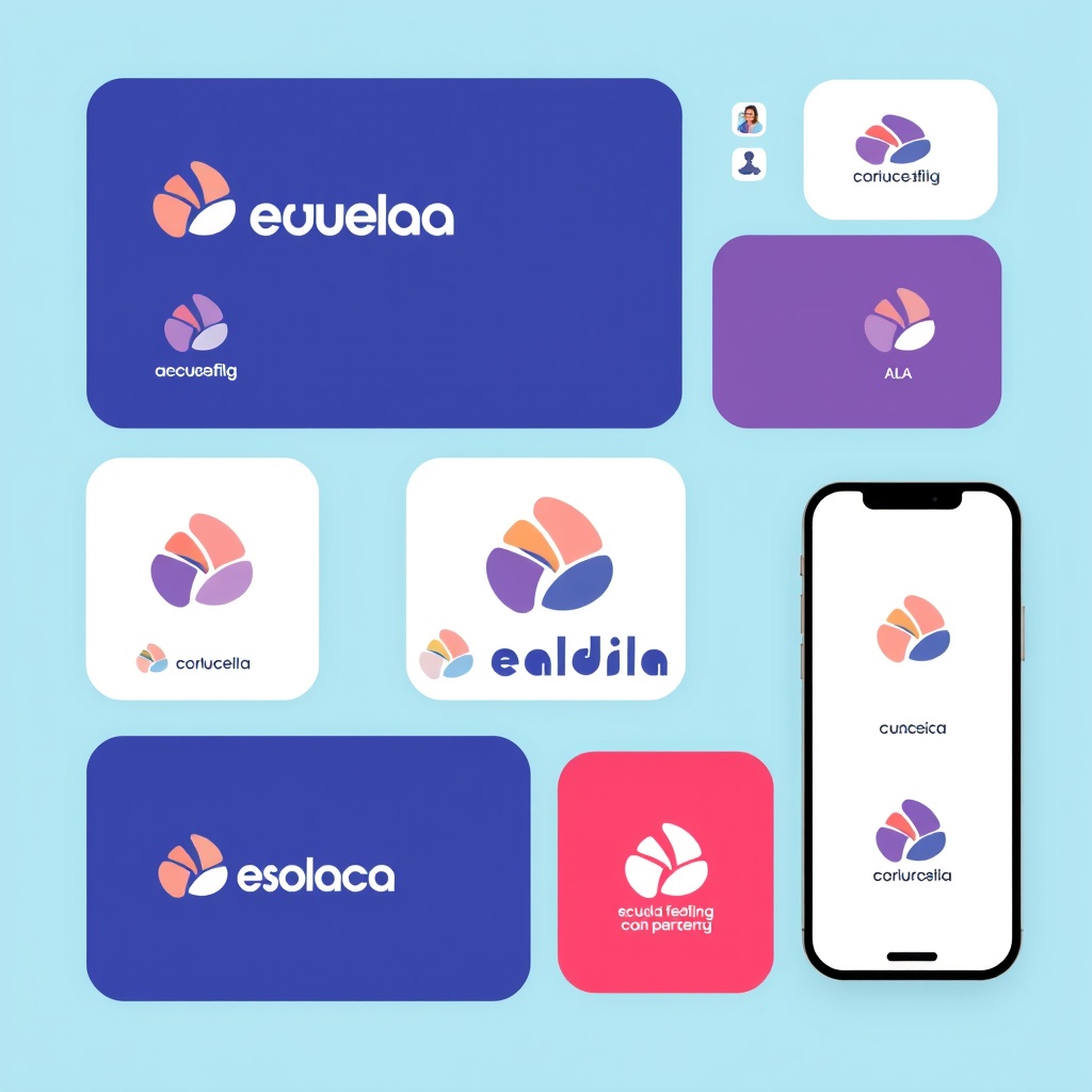 A high-quality stock image featuring a cohesive brand identity with consistent use of colors, fonts, and logos across various digital platforms.